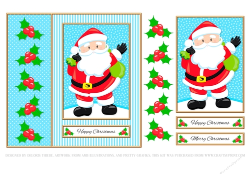 Cute Santa Holiday Topper (Card One)