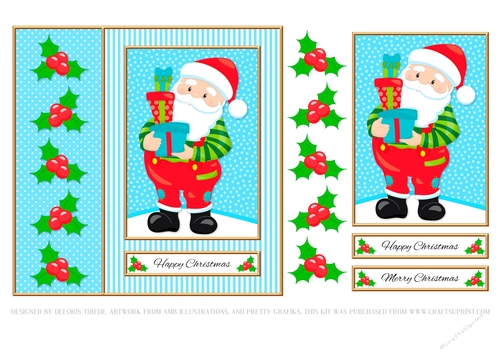 Cute Santa Holiday Topper (Card Three)