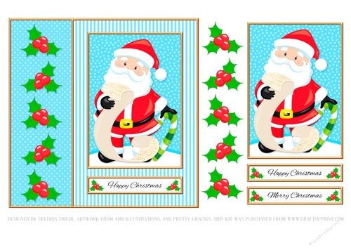 Cute Santa Holiday Topper (Card Four)