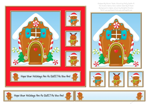 Cute Gingerbread Holiday Topper (Card One)