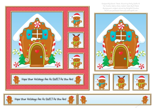 Cute Gingerbread Holiday Topper (Card Two)