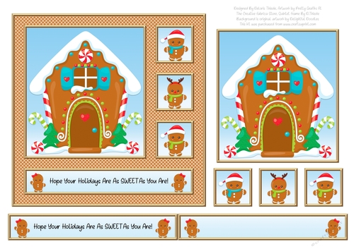 Cute Gingerbread Holiday Topper (Card Three)