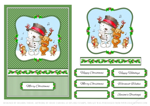 Cute Critters Holiday Topper (Card Three)