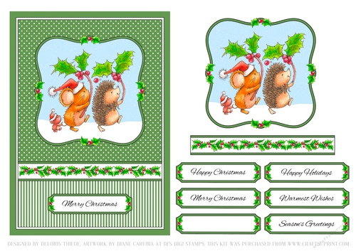 Cute Critters Holiday Topper (Card Six)