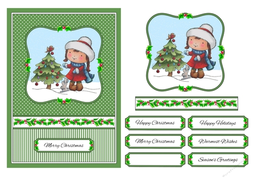 Cute Critters Holiday Topper (Card Seven)