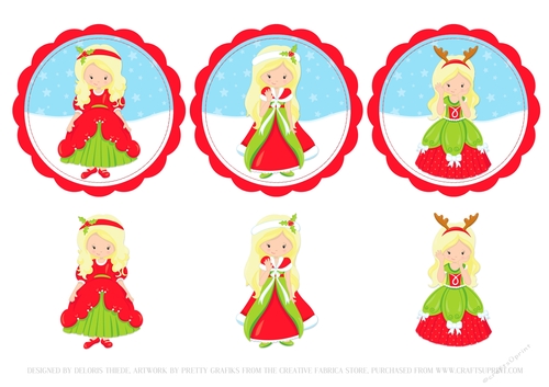 Stitched Circles Princess Toppers - Light Hair