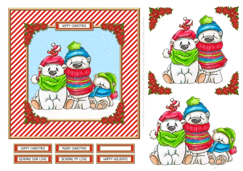 Cute Critters Holiday Topper (Card One)