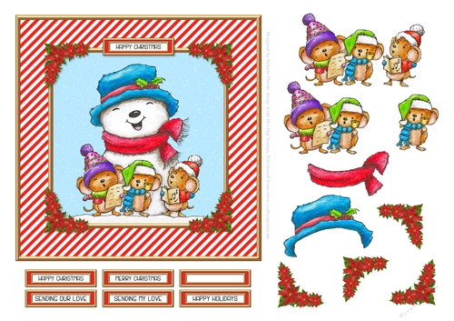 Cute Critters Holiday Topper (Card Two)