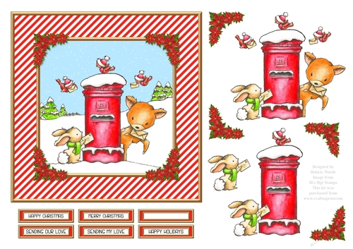 Cute Critters Holiday Topper (Card Three)