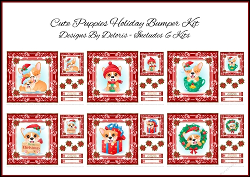 Cute Puppies Holiday Bumper Kit