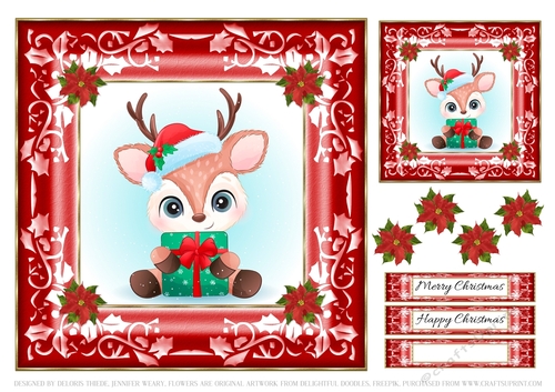 Cute Little Reindeer Holiday Topper