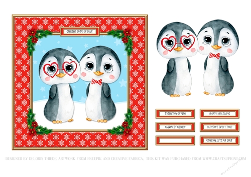 Cute Little Penguins Holiday Topper