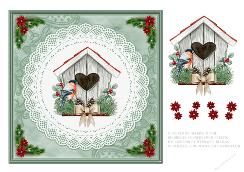 Lovely Watercolor Birdhouse Topper