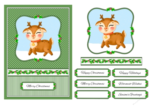 Cute Little Reindeer Holiday Topper