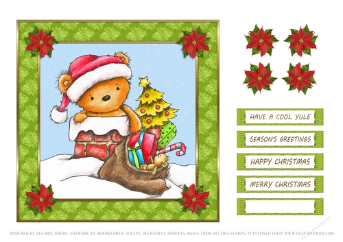 Cute Santa Bear Holiday Topper