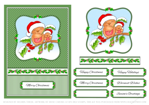 Cute Critters Holiday Topper Card One