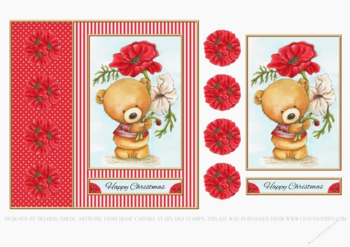 Cute Teddy Topper (Happy Christmas)
