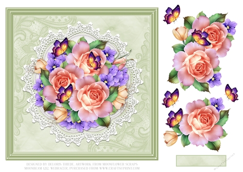 Lovely Roses On Lace