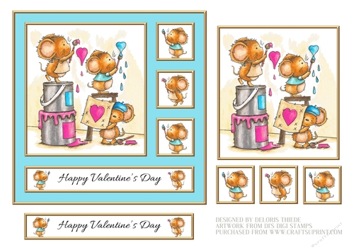 Cute Critters Valentine Topper (Blue)