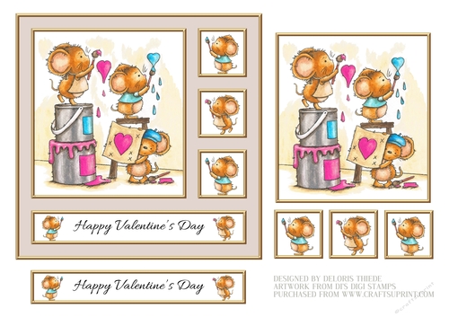 Cute Critters Valentine Topper (Tan)