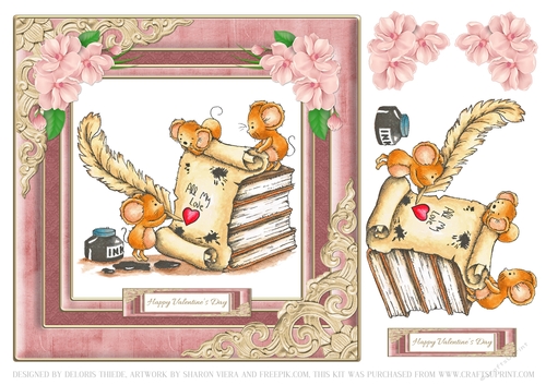 Cute Critters Valentine Topper (Card 1)