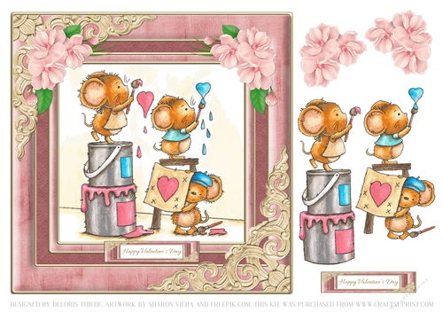 Cute Critters Valentine Topper (Card 2)