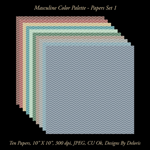 Paper Pack 1 - Chevron (Masculine Colors)