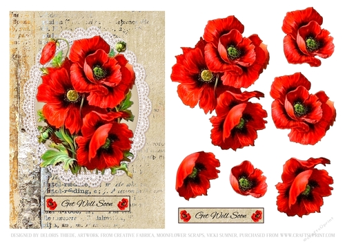 Lovely Poppies Get Well Soon Topper