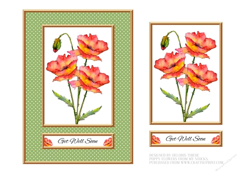 Lovely Poppies Get Well Topper (Card Three)