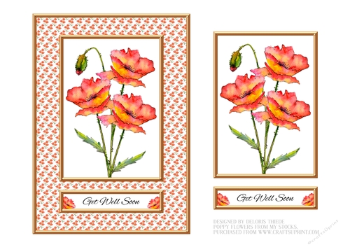 Lovely Poppies Get Well Topper (Card Four)