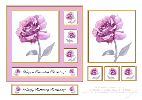 Lovely Roses Birthday Topper (Card One)