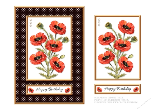 Lovely Red Poppies Birthday Topper