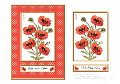Lovely Wild Poppies Get Well Soon Topper (Card Four)