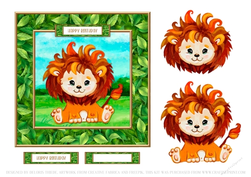 Cute Lion Birthday Topper