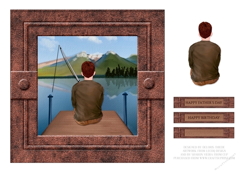 Birthday or Fathers Day Fishing Scene
