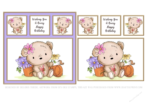 Wishing You A Beary Happy Birthday (Purple)
