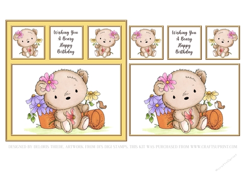 Wishing You A Beary Happy Birthday (Yellow)