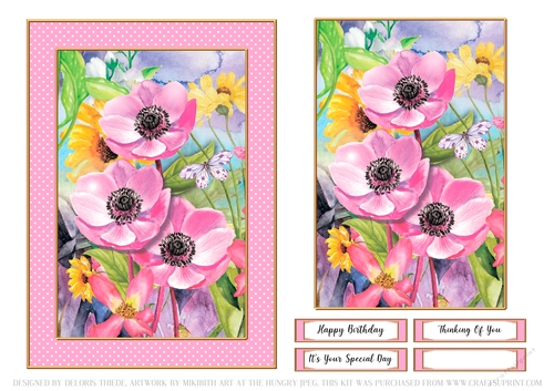 Lovely Watercolor Floral Birthday Topper (Pink)