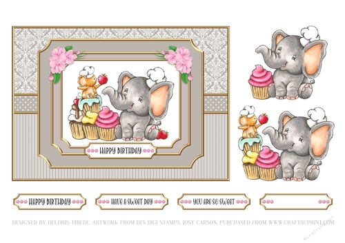 Cute Critters Birthday Topper #1