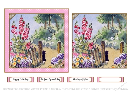 Cute Garden Scene Birthday Topper