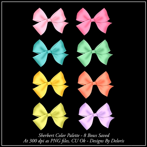 Bows Set 1 - Sherbert Color Palette