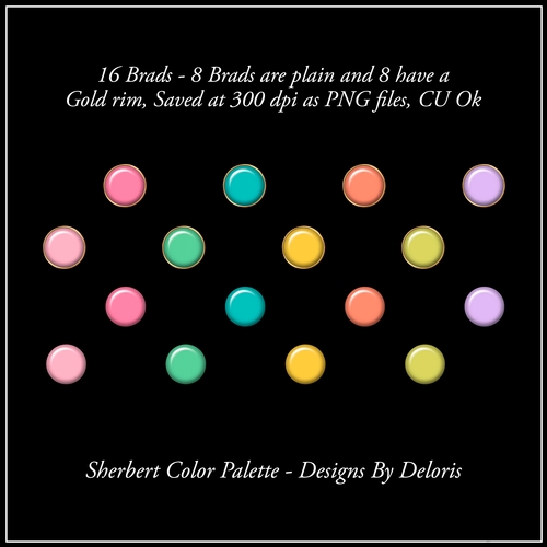 Brads Set 1 - Sherbert Color Palette