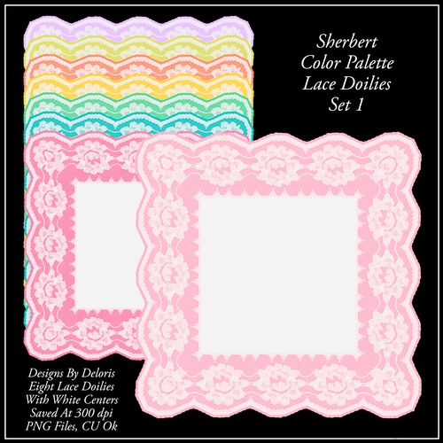 Lace Doilies Set 1 - Sherbert Color Palette