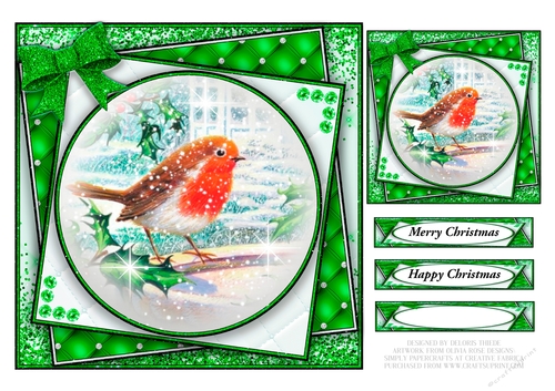 Lovely Robins In Winter (Card Three)
