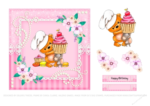 Cute Critters Birthday Topper (Three)