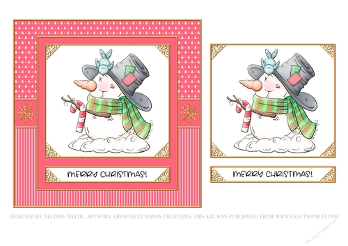 Cute Snowman - Merry Christmas (Pink)