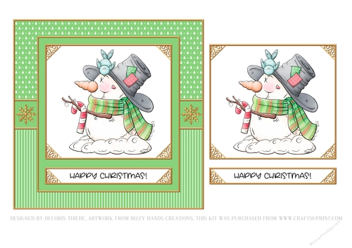Cute Snowman - Happy Christmas (Green)
