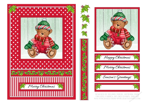 Cute Little Teddy Bear Holiday Topper