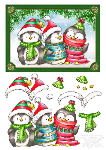 Cute Penguin Trio (Green)