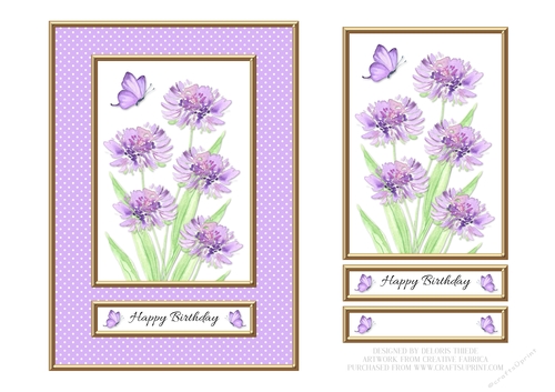 Lovely Watercolor Flowers Birthday Topper 